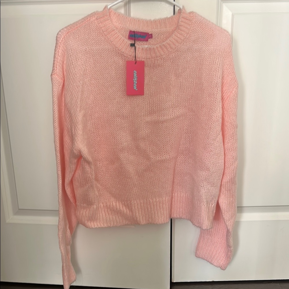 Edikted Pink Cropped Sweater